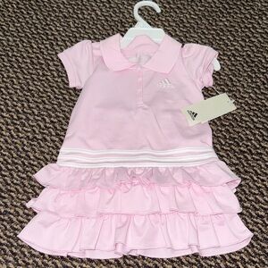 Adidas Light Pink Ruffle Polo Dress